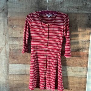 Pink Rose Striped Dress